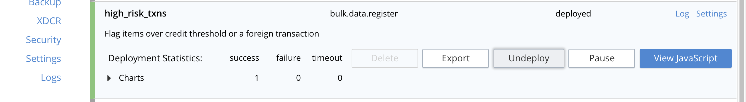 high risk txns 11 undeploy