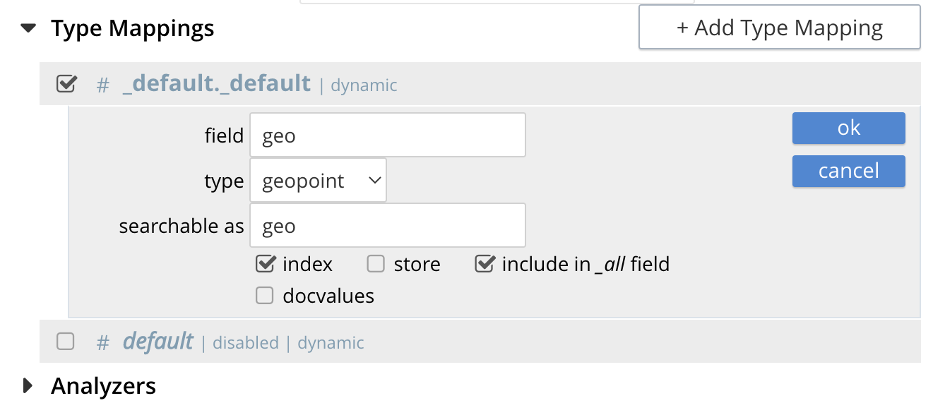 fts index menu2 geopoint filled